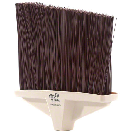 10″ Angle Broom Head With Rigid Bristles And White 54″ Metal Handle