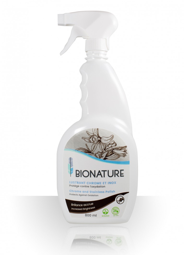 BIO NATURE – Chrome And Stainless Steel Polish Cleaner, Vanilla Flower Extracts