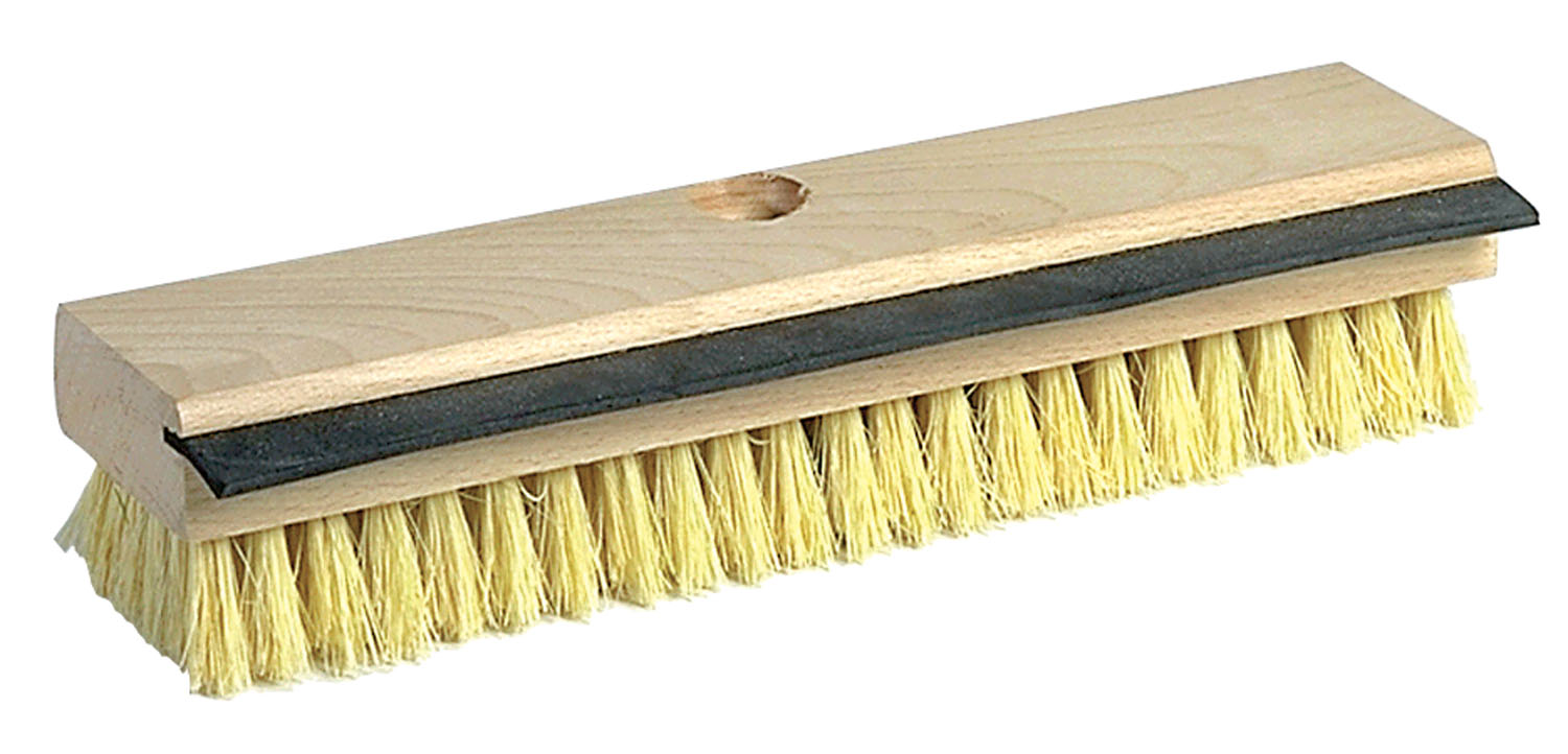 10″ Deck Brush With Scraper And No Handle, Synthetic Fibers