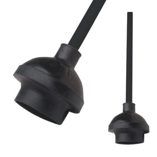 Industrial toilet plunger with 21" handle