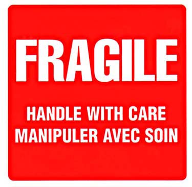 Standard Printed Labels For Expedition 4″ X 4″ – Bilingual “FRAGILE / Handle With Care”