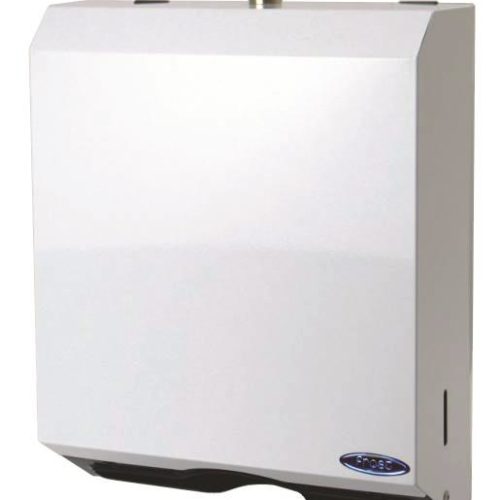 Metal multifold paper towel dispenser 10½" x 10½" x 4¾" with lock, epoxy