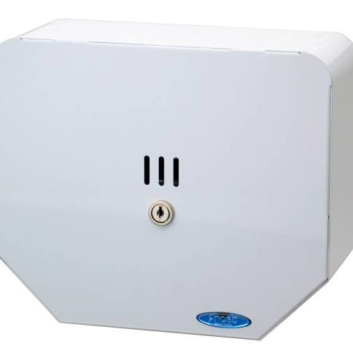 Single toilet paper dispenser for mini-jumbo rolls, metal