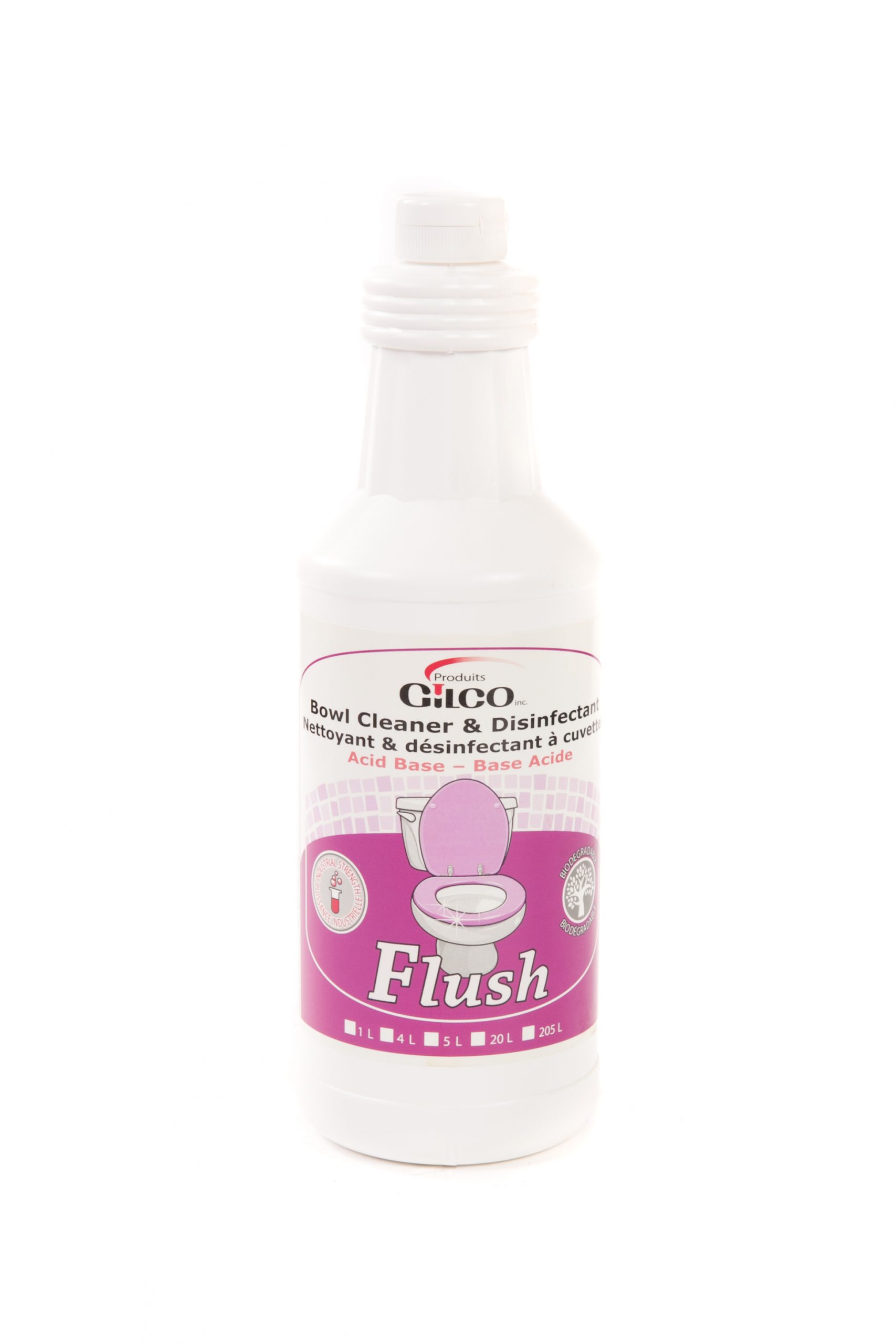 FLUSH – Liquid Toilet Bowl Disinfectant Cleaner, Acid Based