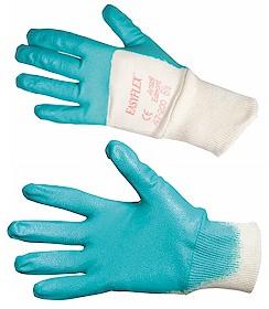 “EASY FLEX” Cotton Gloves With Nitrile Coated Palm (green) – Large