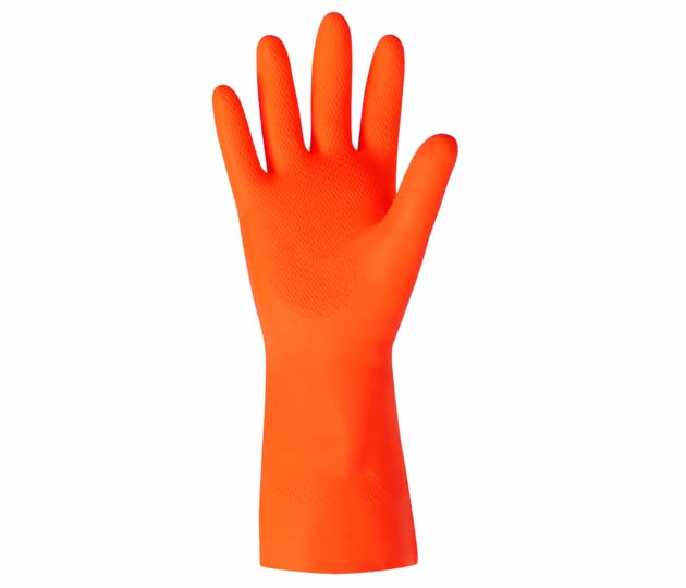 Robust Orange Latex Gloves – Large