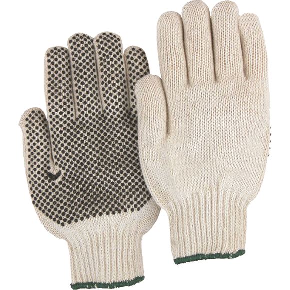 Poly/cotton Gloves With PVC “anti-slip” Grip