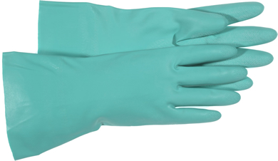 Gants Robustes En Nitrile – Résistant à La Perforation Et Aux Solvants Vert, Grandeur 7