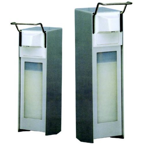 "INGO-MAN" 1000 ml universal hand soap dispenser for all types of soap, with stainless steel casing and lockable plastic cover