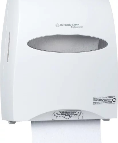 KIMBERLY CLARK - "IN-SIGHT SANITOUCH" Plastic automatic hand paper dispenser for 8" jumbo (1000') rolls, smoked grey (#09990)