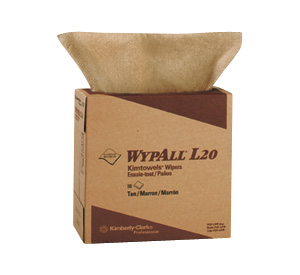 KIMBERLY CLARK – All-purpose Disposable “WYPALL – L20″ Wiper Cloths For Light Cleaning – 9.1″ X 16.8” (box), Brown (#47033)