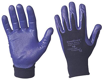 KIMBERLY CLARK – “KLEENGAURD G40” Textile Gloves With Nitrile Foam Coated Palm (purple), Size 10