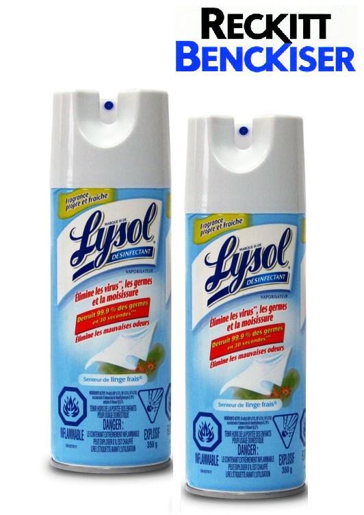 LYSOL – Désodorisant Et Désinfectant Multi-surface En Aérosol, Odeur Linge Frais  (#34052)