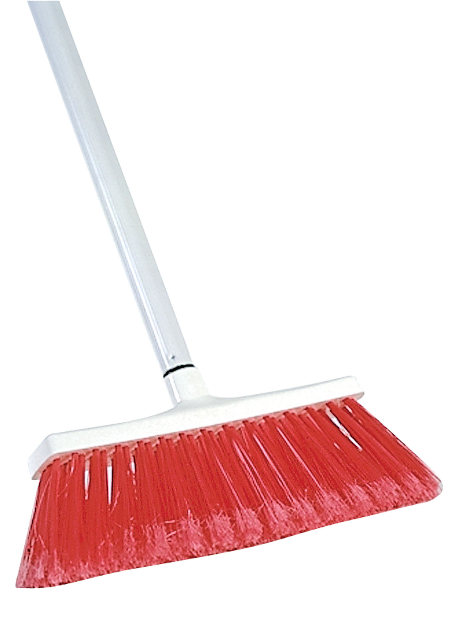 10″ Magnetic Broom Head With Medium Fibers And White 54″ Metal Handle