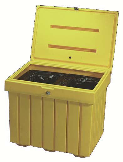 Salt And Sand Container (32″ X 24″ X 28″h) Capacity 9 Feet³, With Lock – Yellow