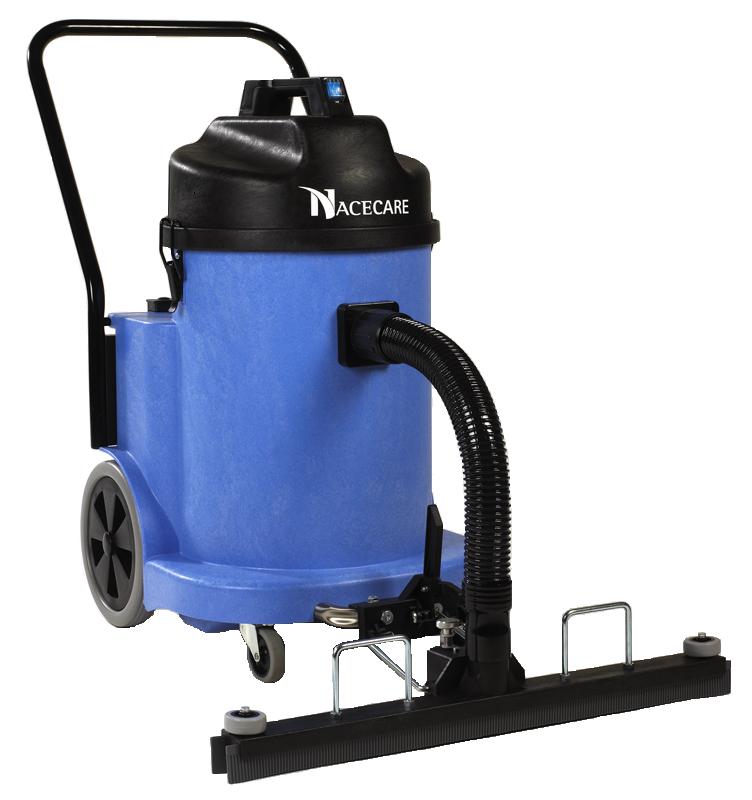 “NACECARE” Wet/Dry Vacuum 1200W / 1.6 HP / 2 Speeds (series – Industrial), 180 Cfm Of Air Flow. Standard Filtration With 45.4 Lt Reservoir And 42′ Electric Cord (model #WV902) – Optional 29″ Front Mounted Squeegee Kit