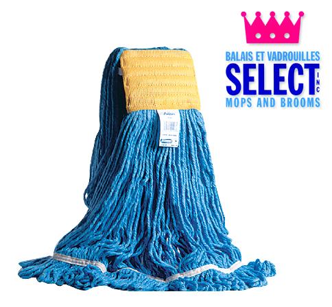 MEDIUM Flat Synthetic Mop Head With Looped Ends, Large Band, Blue