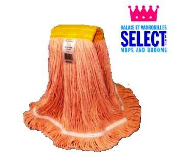 MEDIUM Flat Synthetic Mop Head With Looped Ends, Large Band, Orange