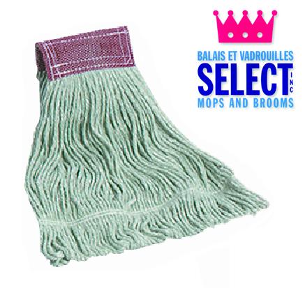 XX-LARGE Flat Synthetic Mop Head With Looped Ends, Large Band, Green