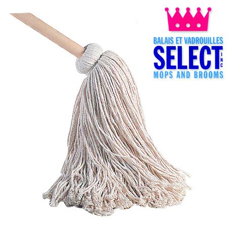 16 Oz. Rounded Synthetic Mop Head With 54″ Wood Handle