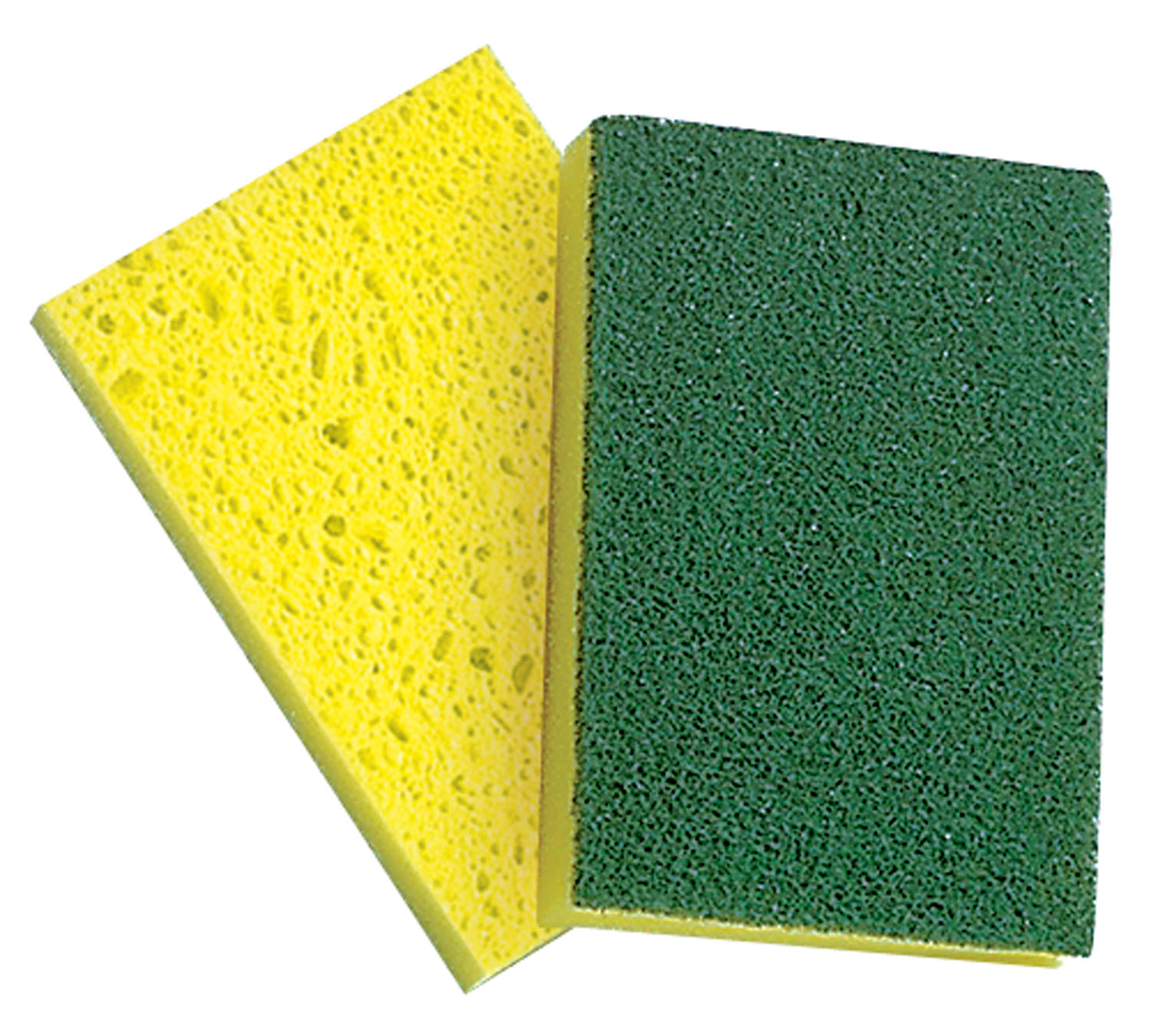 Medium Duty Scouring Sponge (3.5″ X 6.25″), Cellulose Sponge With Medium Scouring Pad – Green/yellow