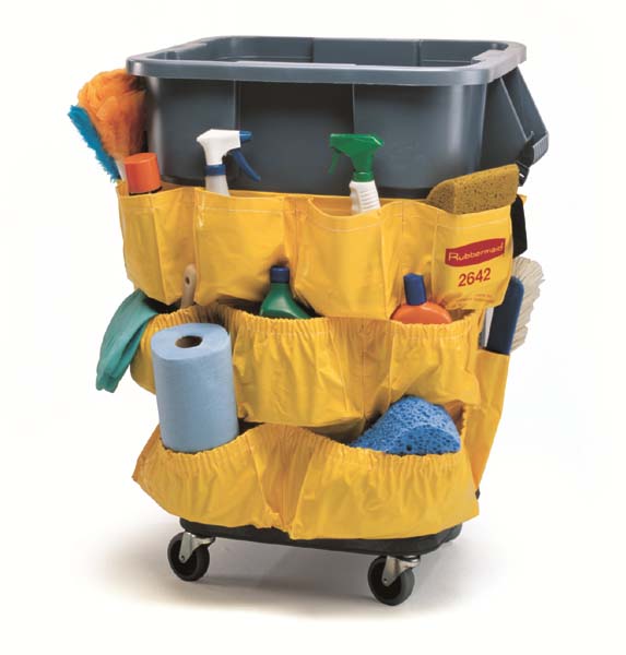 PVC Utility Bag With Multiple Compartments For Round Containers, Yellow