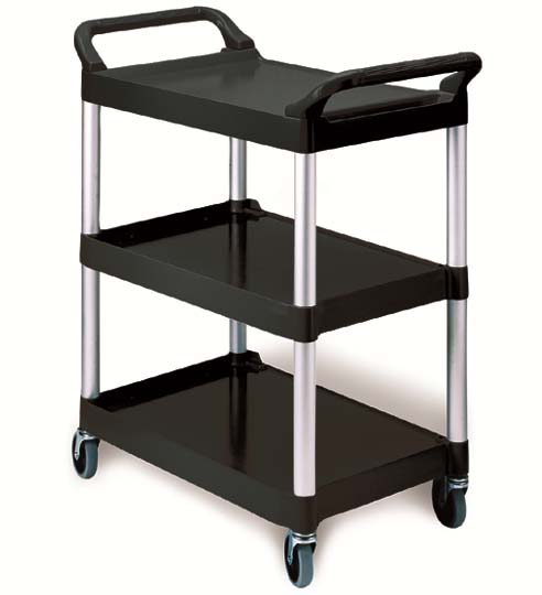 Utility Service Cart (33⅝” X 18⅝” X 37¾”) With Wheels, Black