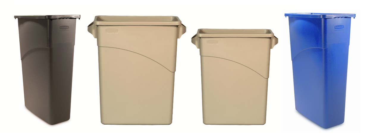 “SLIM JIM” Waste Basket (20″ X 11″ X 30″) Capacity 23 Gallons (87.1 Lt), Beige-grey