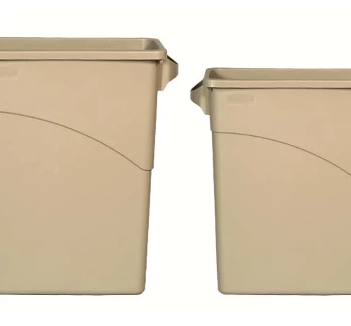 "SLIM JIM" waste basket (23¼" x 11" x 25") capacity 16 gallons (60 lt) with handle, beige-grey