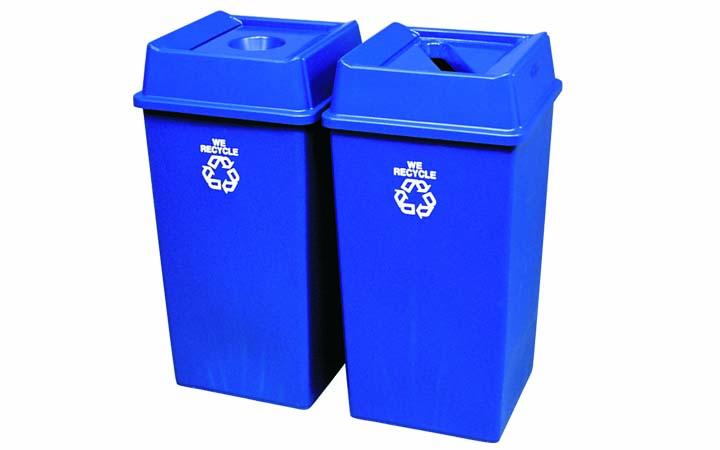 “UNTOUCHABLE” Square Container (19½” X 19½” X 34¼”) Capacity 189.3 Lt, Blue With Recycling Logo