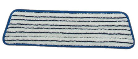 RUBBERMAID – Finishing Microfiber Replacement Pad 18″ For Quick Connect Adjustable System, Striped White-blue