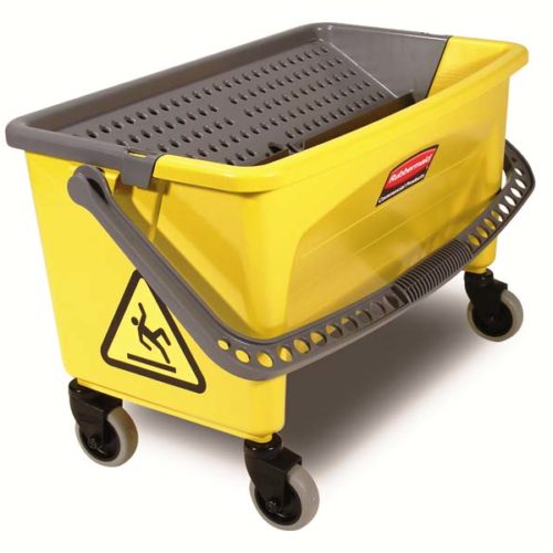 RUBBERMAID - Bucket for cleaning (26.2" x 14.5" x 16.2") with wringer for flat microfiber pads (up to 18") - yellow