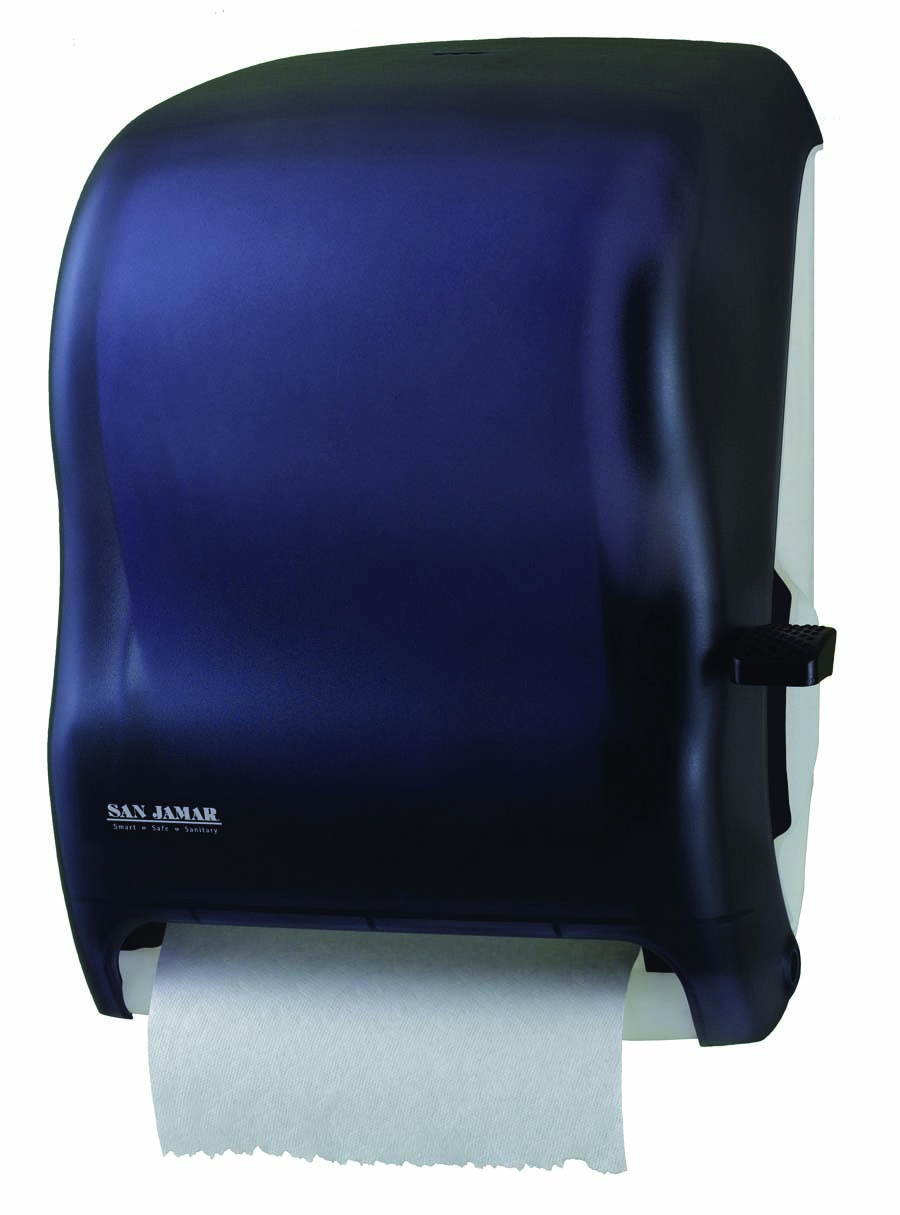 Robust Plastic Hand Paper Dispenser Controlled Delivery For 8″ Rolls, Black