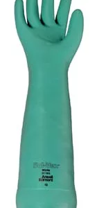 "SOLVEX" Robust nitrile gloves with 18" sleeve - added resistance to perforation and solvents (green), size 9