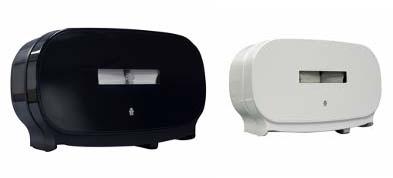 TORK – T2 Double Toilet Paper Dispenser For Mini-jumbo Rolls, Plastic Smoked Black