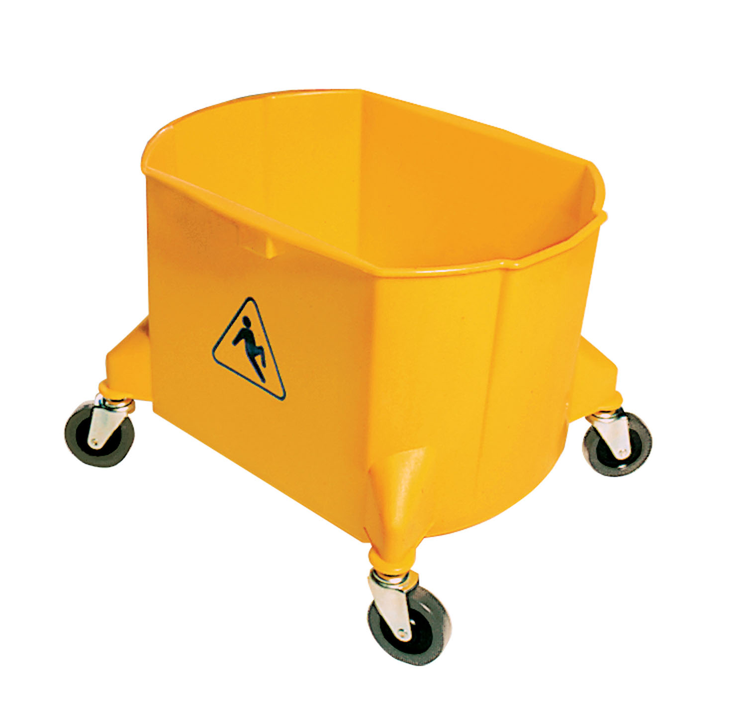 Plastic Oval Bucket 26 Qts With Wheels, Yellow