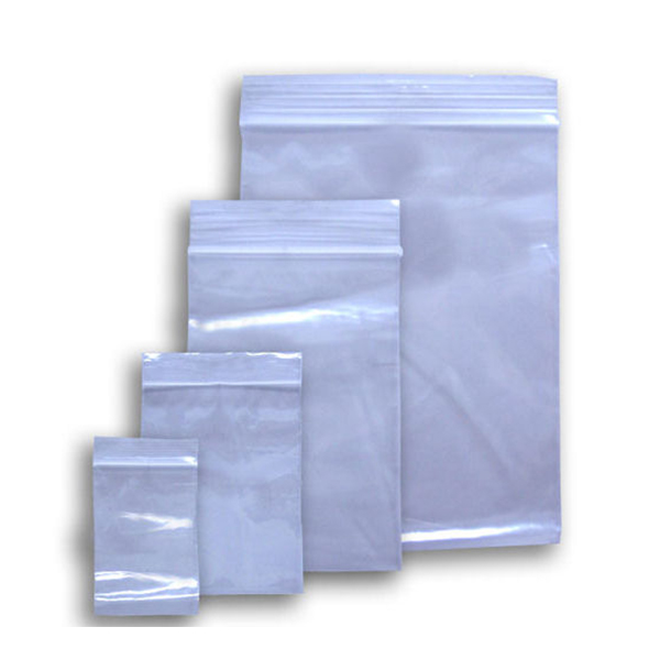 “Zipper” Bags Bags – 12″ X 15″ X 2 Mil, Clear With White Band