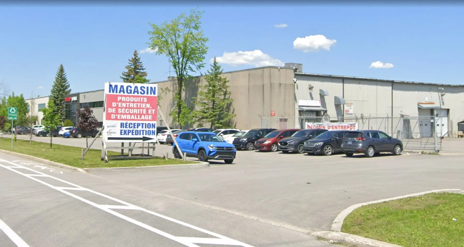Office on the left; store entrance on the right.